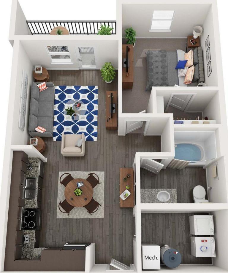Apartment Luxe One Bedroom With Balcony Gainesville